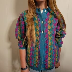 Vintage Rovi Sportswear Cardigan 100% virgin wool